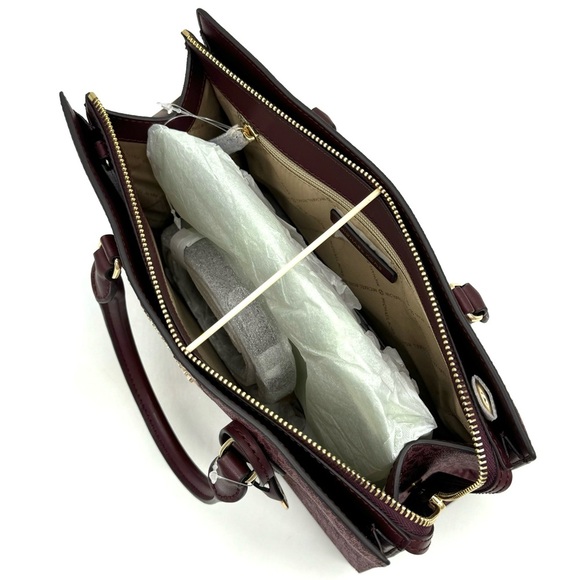 Michael Kors Sheila Medium Center Zip Satchel Bag Ox Blood Multi - Picture 7 of 11